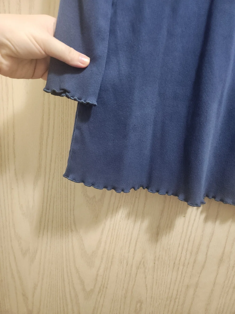 art class Navy Long Sleeve Knit Dress with Lace Trim